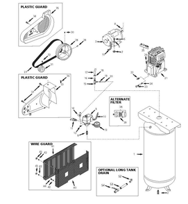 Tank Assembly Parts Diagram and Parts List for VT630501AJ  Campbell Hausfeld Compressor